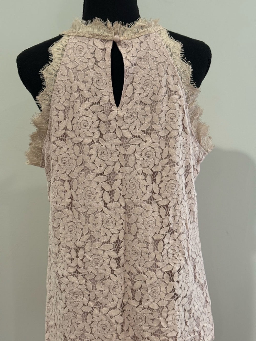 Berryou XL Lace Halter Tank Top in Blush 574 - Picture 5 of 7